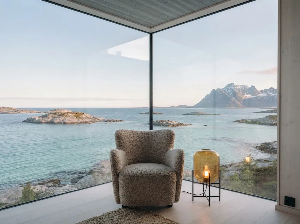 Artist's impression of an armchair and lamp by the window in the planned Coast Room